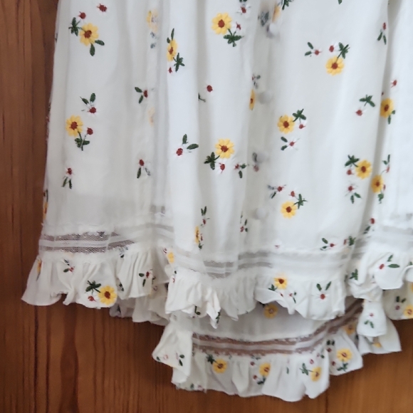 VTG Style Floral White Sunflower Dress - Picture 3 of 5